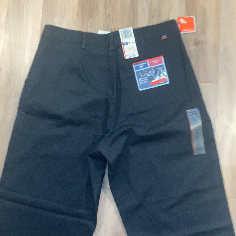 Dockers pleated 100% cotton black pant size 31  Husky - Picture 6 of 12